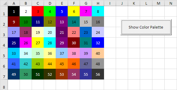 Excel Chart Color Palette