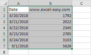 Seleccione un rango en Excel