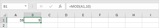 Función MOD en Excel