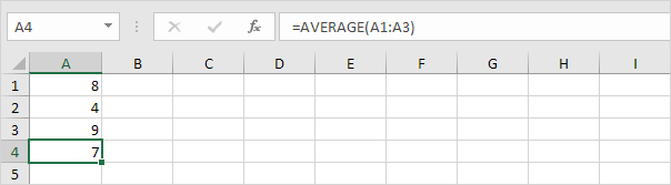 Función promedio en Excel