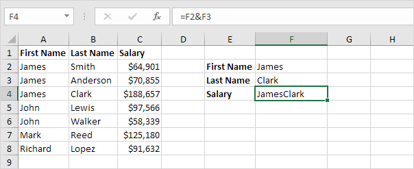 Unir cadenas en Excel