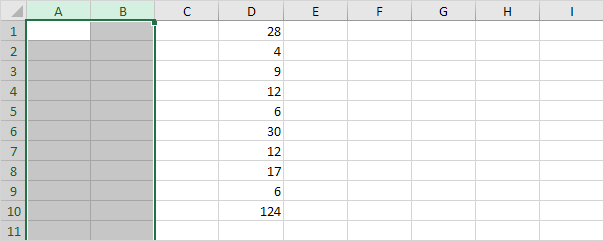 Agregar varias columnas en Excel
