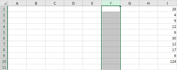 Agregar una sola columna en Excel