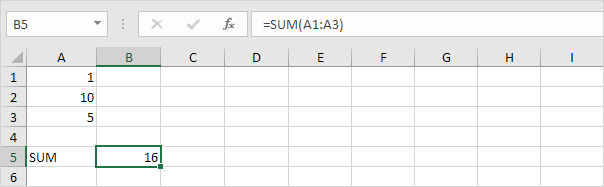 Función básica en Excel
