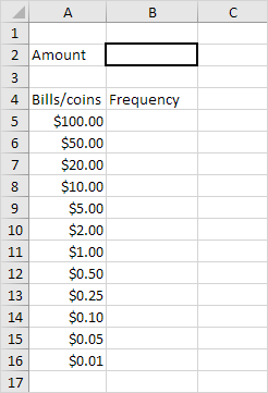Billetes y monedas en Excel VBA