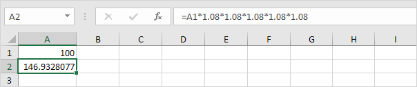 Interés compuesto en Excel