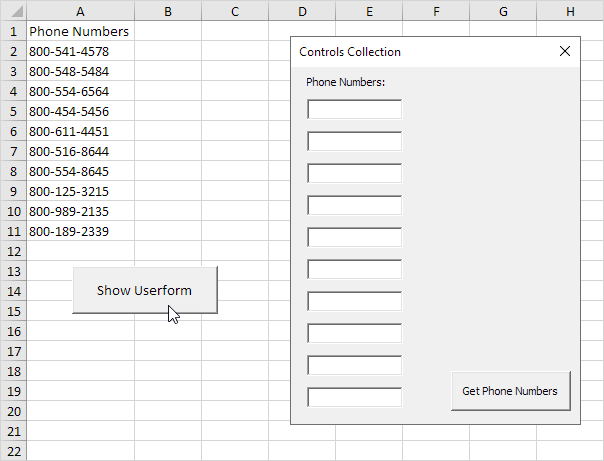 Colección de controles en Excel VBA