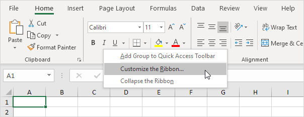 Personaliza la cinta en Excel
