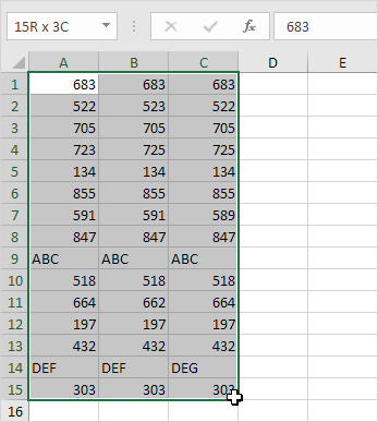 Datos en Excel