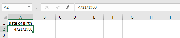 Fecha de nacimiento en Excel