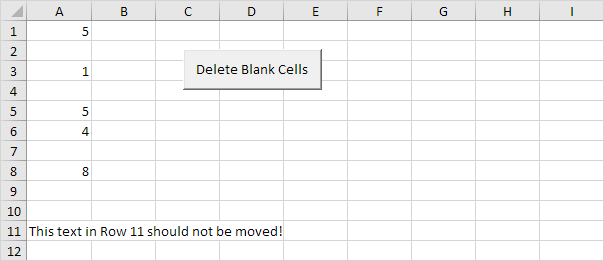 Eliminar celdas en blanco en Excel VBA