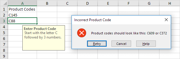 Código del producto incorrecto