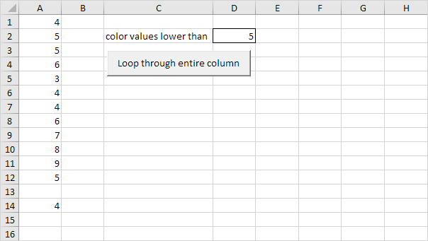 Recorrer toda la columna en Excel VBA