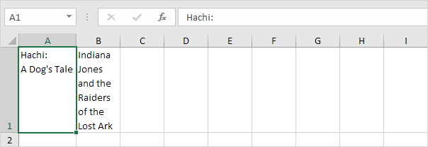 Salto de línea manual en Excel