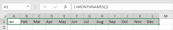 Nombres de meses en Excel VBA