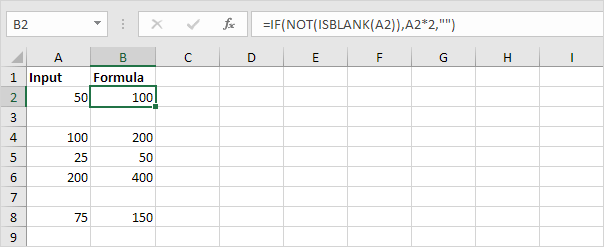 Función Not e IsBlank en Excel