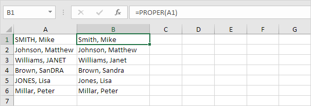 Caso apropiado en Excel
