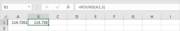 Redondear a tres decimales en Excel