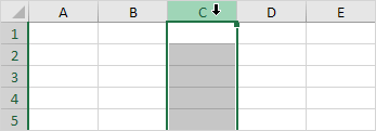 Seleccione una columna en Excel
