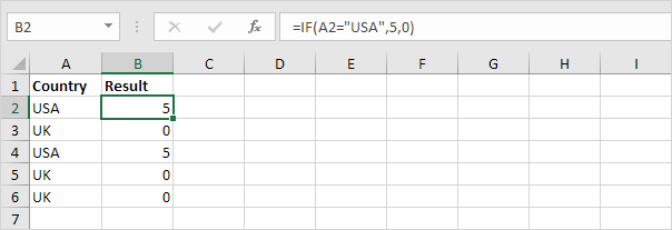 Función IF simple en Excel