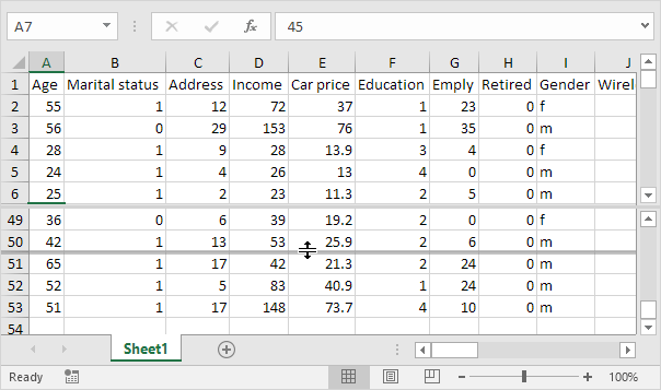Use la barra dividida en Excel