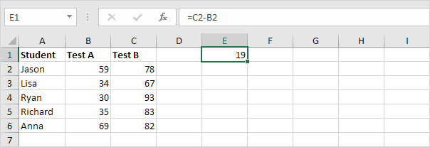 Con fórmula de matriz de Excel, paso 1