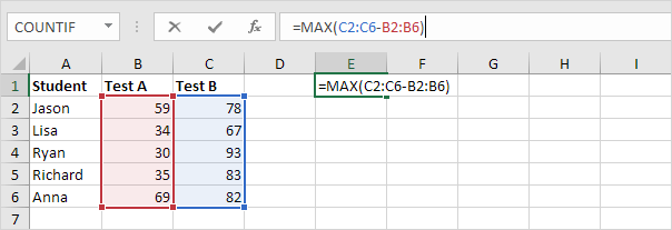 Con fórmula de matriz de Excel, paso 2